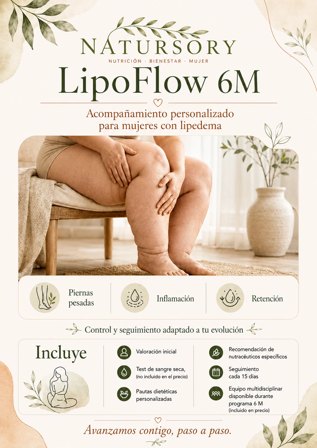 Programa LipoFlow 6M de Natursory — Para mujeres con lipedema